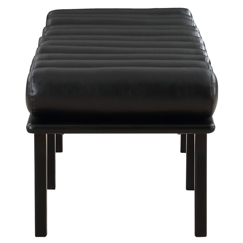 Meridian Furniture Landon Black Vegan Leather Bench