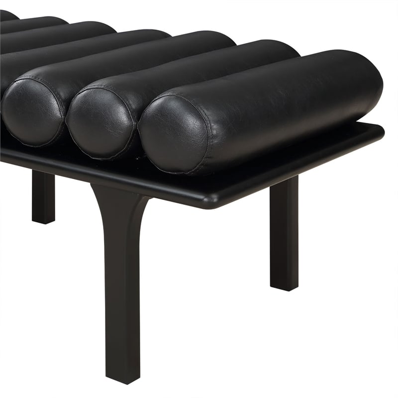 Meridian Furniture Landon Black Vegan Leather Bench