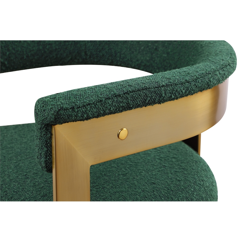 Meridian Furniture Romeo Green Boucle Fabric Dining Chair (Set of 2)