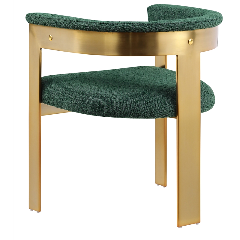 Meridian Furniture Romeo Green Boucle Fabric Dining Chair (Set of 2)