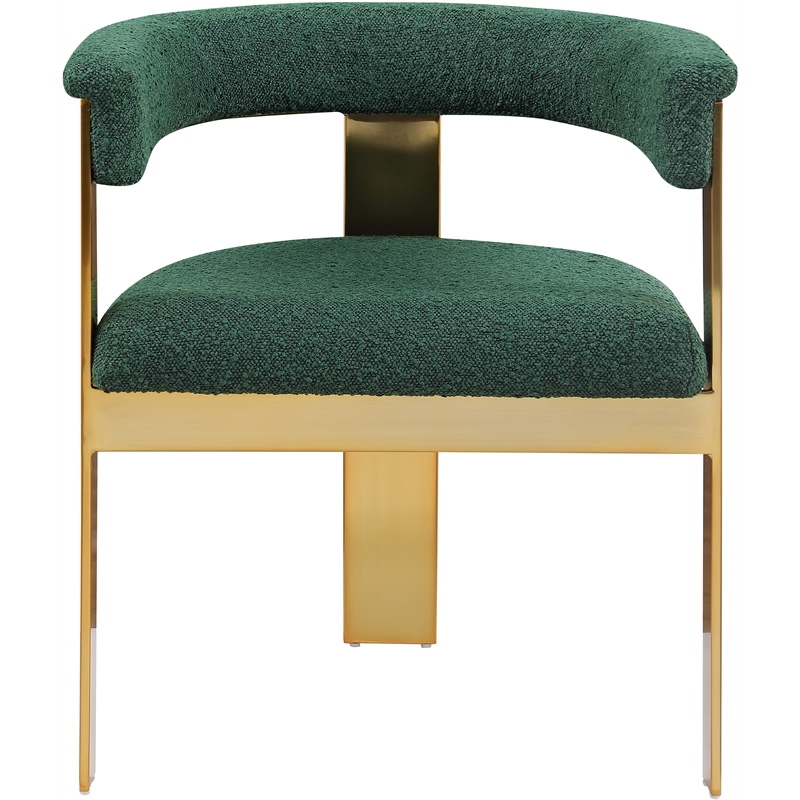 Meridian Furniture Romeo Green Boucle Fabric Dining Chair (Set of 2)