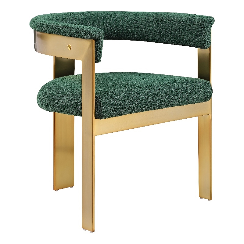Meridian Furniture Romeo Green Boucle Fabric Dining Chair (Set of 2)