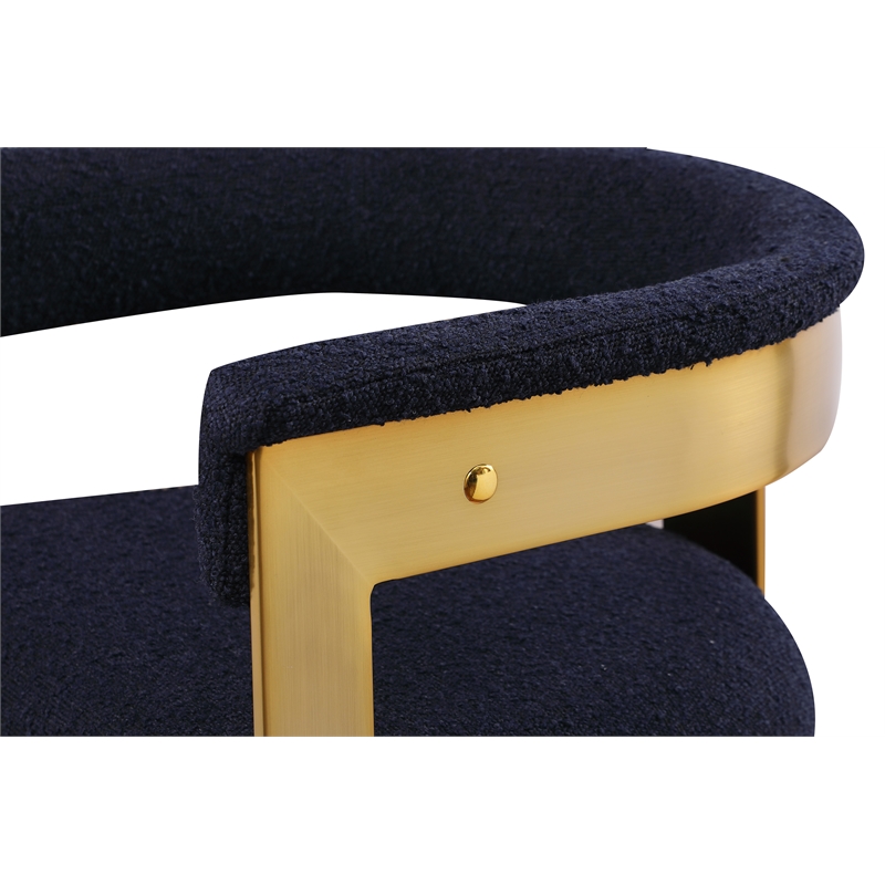 Meridian Furniture Romeo Navy Boucle Fabric Dining Chair (Set of 2)