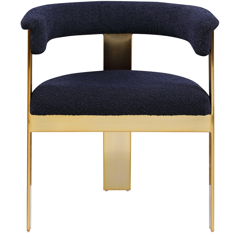 Meridian Furniture Romeo Navy Boucle Fabric Dining Chair (Set of 2)