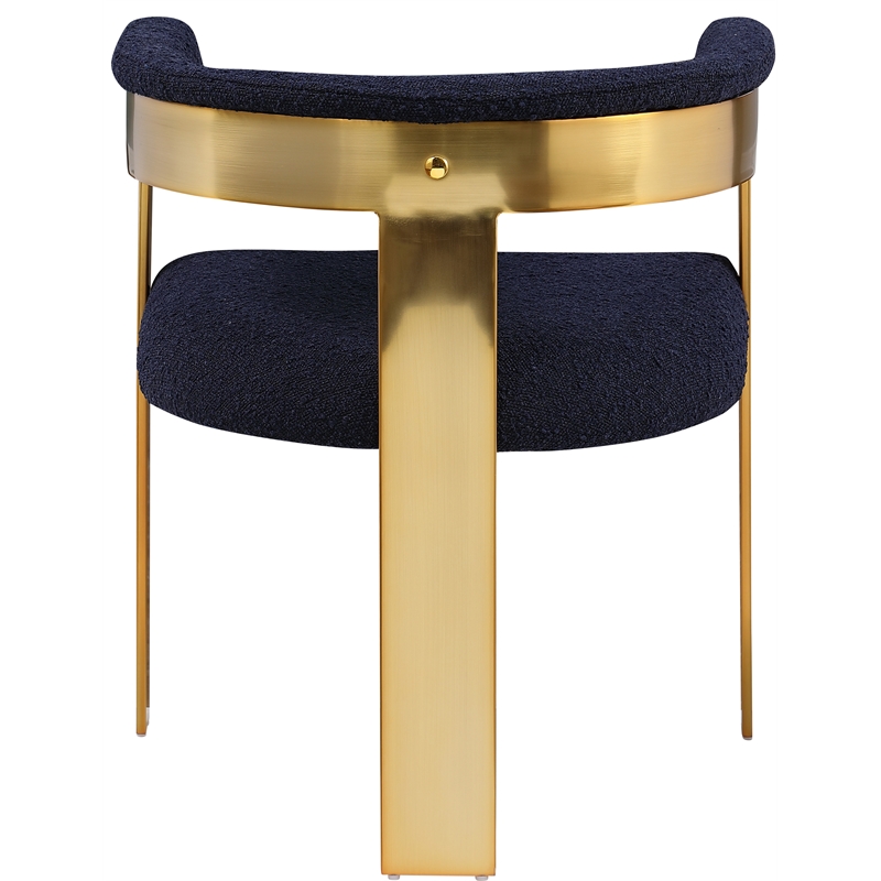 Meridian Furniture Romeo Navy Boucle Fabric Dining Chair (Set of 2)