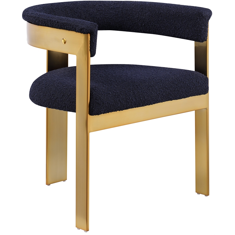 Meridian Furniture Romeo Navy Boucle Fabric Dining Chair (Set of 2)