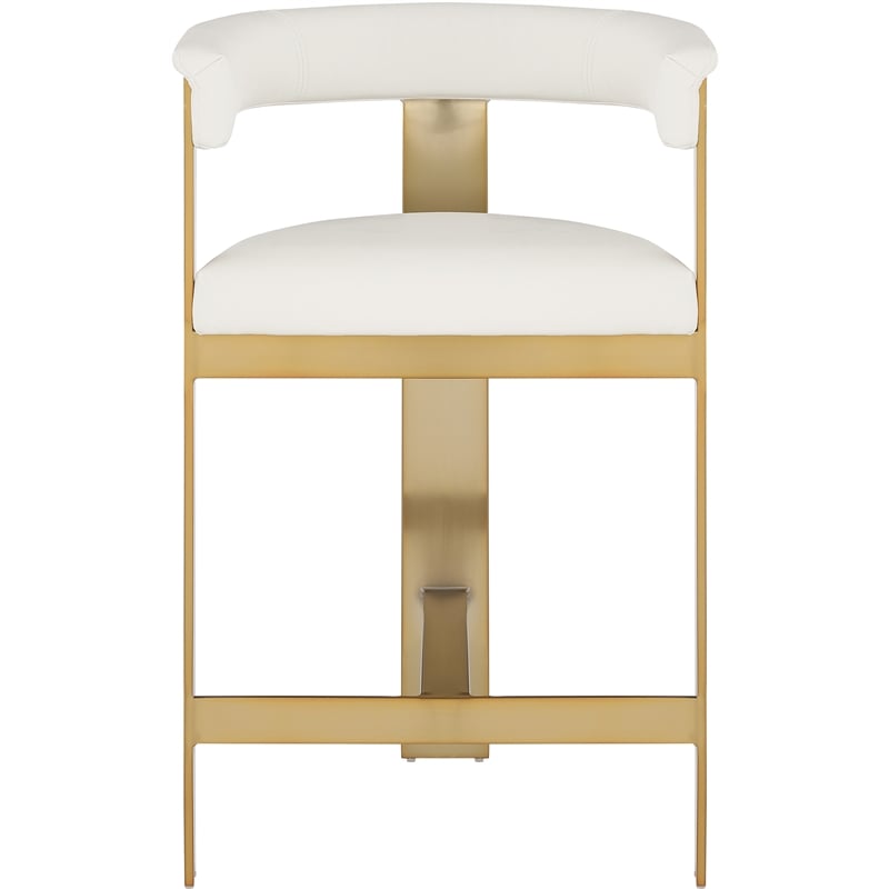 Meridian Furniture Romeo Cream Vegan Leather Counter Stool (Set of 2)