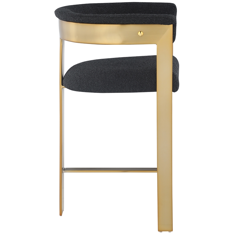 Meridian Furniture Romeo Black Boucle Fabric Counter Stool (Set of 2)
