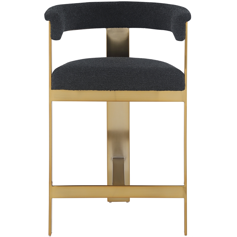 Meridian Furniture Romeo Black Boucle Fabric Counter Stool (Set of 2)