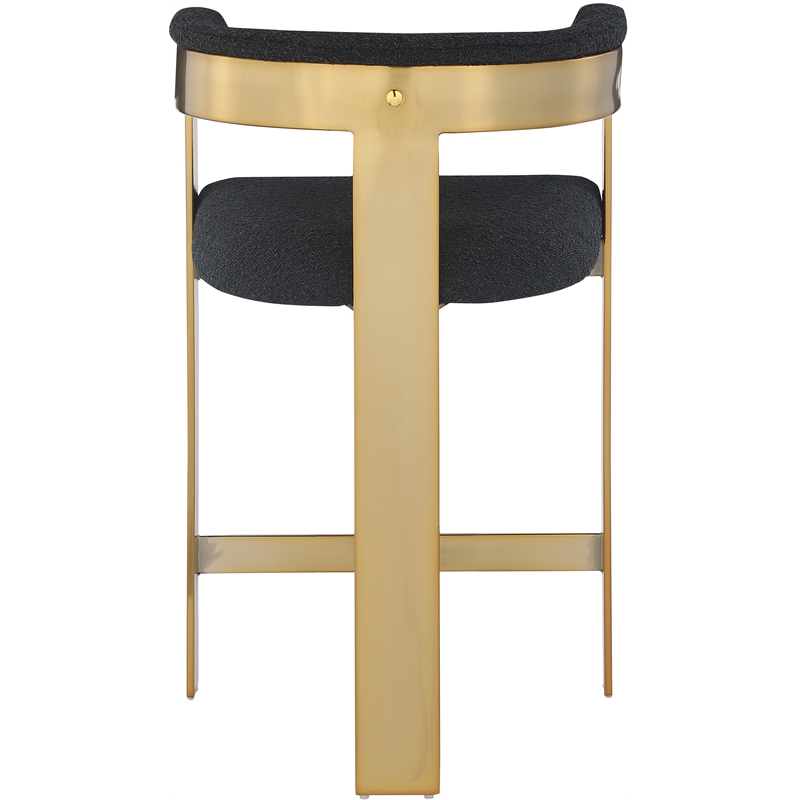 Meridian Furniture Romeo Black Boucle Fabric Counter Stool (Set of 2)