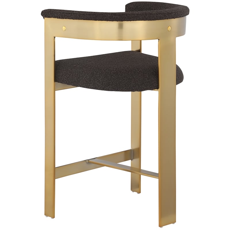 Meridian Furniture Romeo Brown Boucle Fabric Counter Stool (Set of 2)
