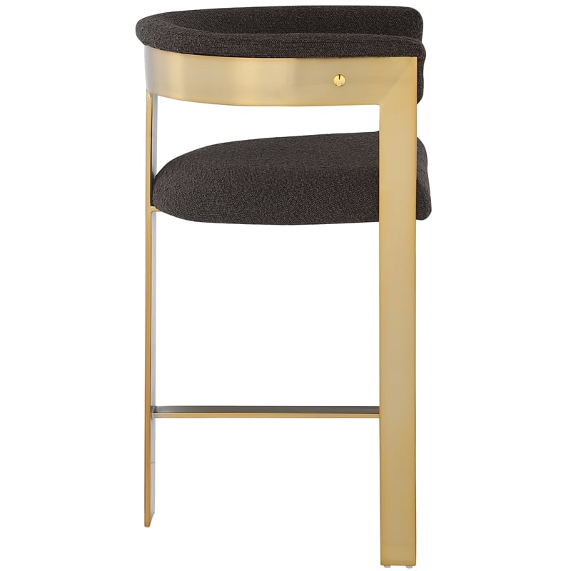 Meridian Furniture Romeo Brown Boucle Fabric Counter Stool (Set of 2)