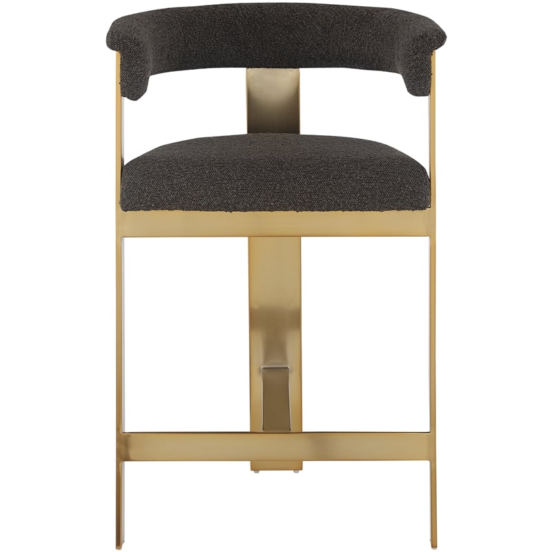 Meridian Furniture Romeo Brown Boucle Fabric Counter Stool (Set of 2)
