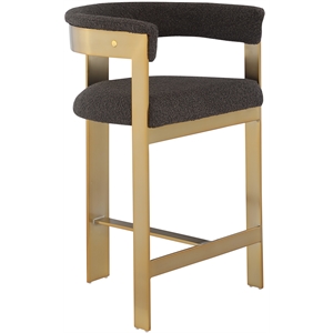 Meridian Furniture Romeo Brown Boucle Fabric Counter Stool (Set of 2)