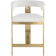 Meridian Furniture Romeo Cream Boucle Fabric Counter Stool (Set of 2)