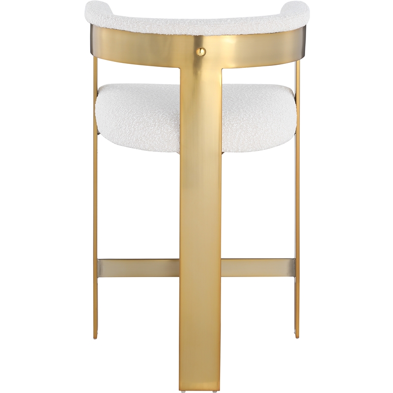 Meridian Furniture Romeo Cream Boucle Fabric Counter Stool (Set of 2)