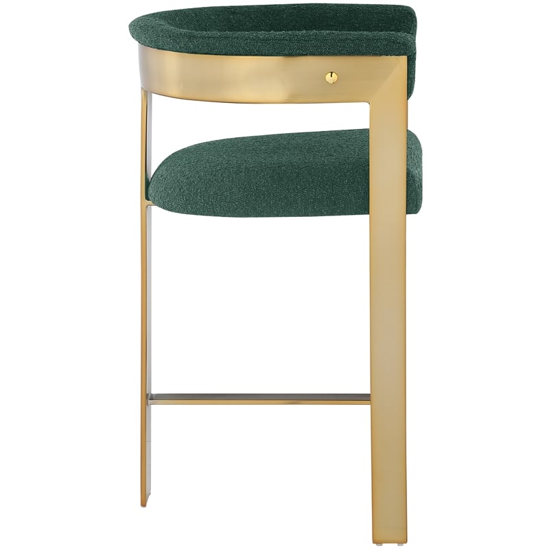 Meridian Furniture Romeo Green Boucle Fabric Counter Stool (Set of 2)