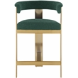 Meridian Furniture Romeo Green Boucle Fabric Counter Stool (Set of 2)