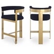 Meridian Furniture Romeo Navy Boucle Fabric Counter Stool (Set of 2)