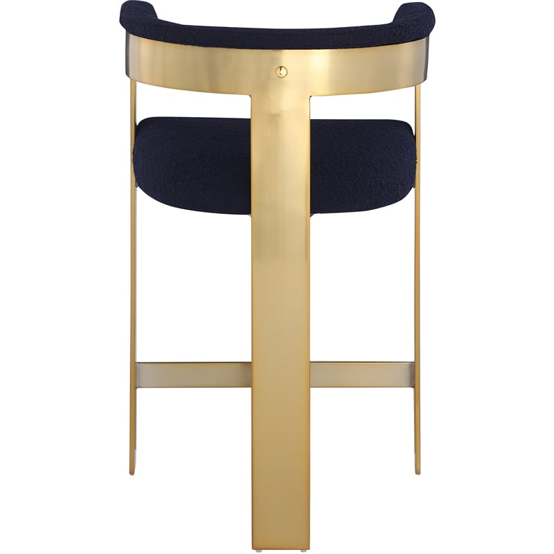 Meridian Furniture Romeo Navy Boucle Fabric Counter Stool (Set of 2)
