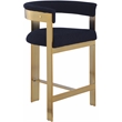 Meridian Furniture Romeo Navy Boucle Fabric Counter Stool (Set of 2)