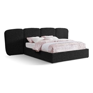 Meridian Furniture Shiloh Black Boucle Fabric King Bed