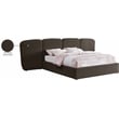 Meridian Furniture Shiloh Brown Boucle Fabric Queen Bed