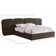 Meridian Furniture Shiloh Brown Boucle Fabric Queen Bed