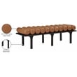 Meridian Furniture Landon Cognac Vegan Leather Bench