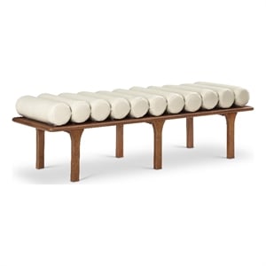 Meridian Furniture Landon Cream Vegan Leather Bench