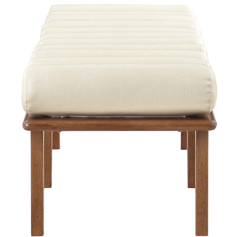 Meridian Furniture Landon Cream Vegan Leather Bench
