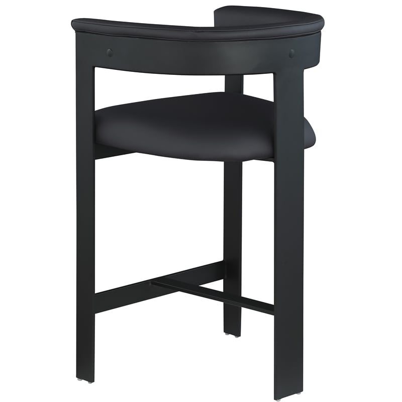 Meridian Furniture Romeo Black Vegan Leather Counter Stool (Set of 2)
