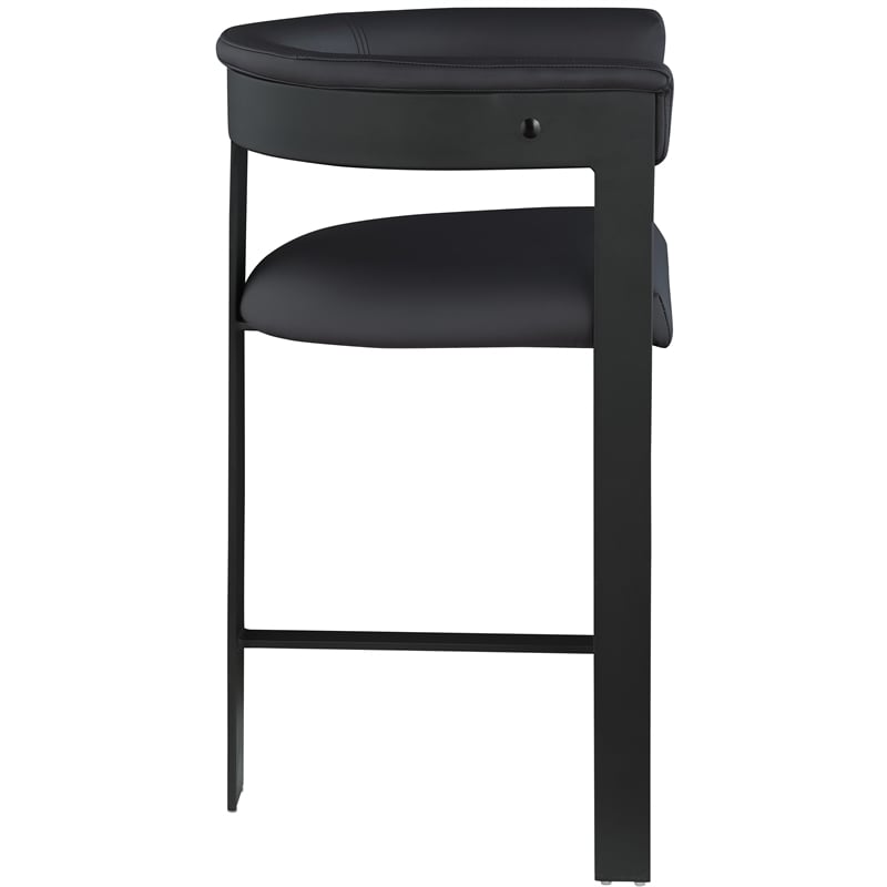 Meridian Furniture Romeo Black Vegan Leather Counter Stool (Set of 2)