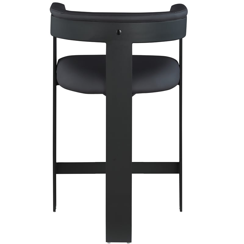 Meridian Furniture Romeo Black Vegan Leather Counter Stool (Set of 2)