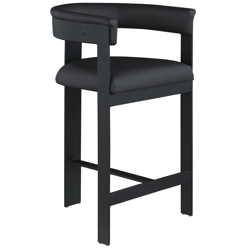 Meridian Furniture Romeo Black Vegan Leather Counter Stool (Set of 2)