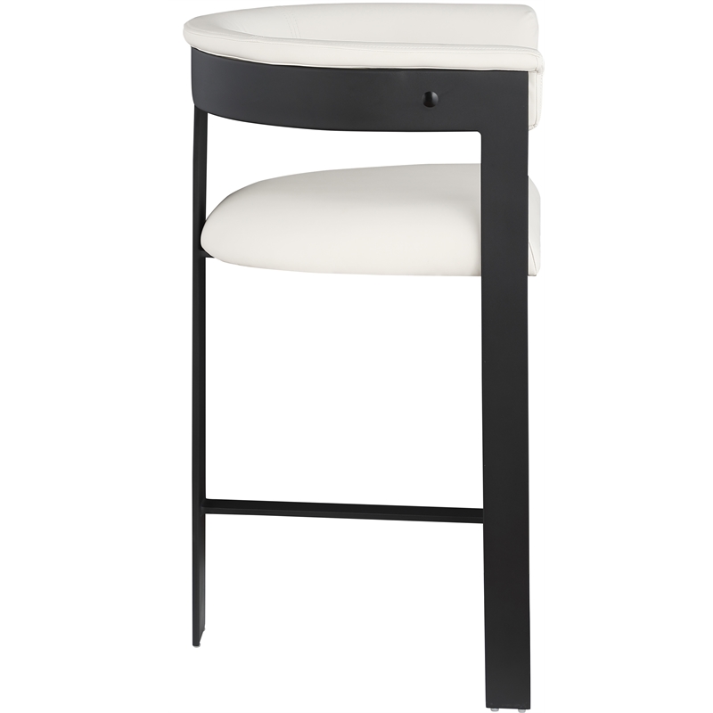 Meridian Furniture Romeo Cream Vegan Leather Counter Stool (Set of 2)