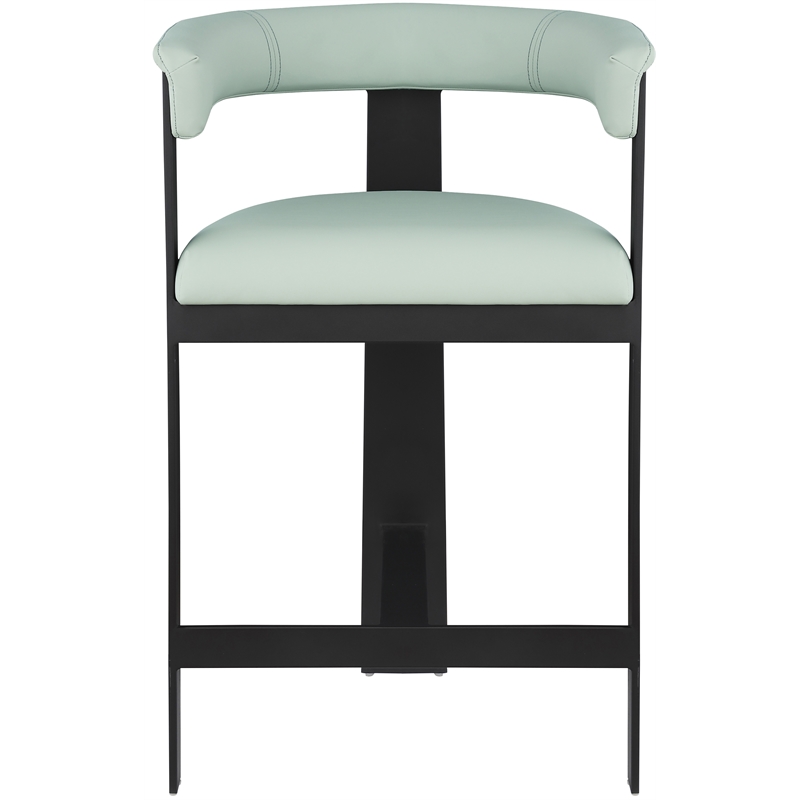 Meridian Furniture Romeo Mint Green Vegan Leather Counter Stool (Set of 2)