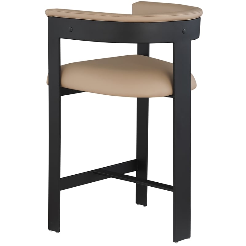 Meridian Furniture Romeo Tan Vegan Leather Counter Stool (Set of 2)