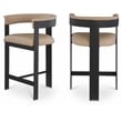 Meridian Furniture Romeo Tan Vegan Leather Counter Stool (Set of 2)