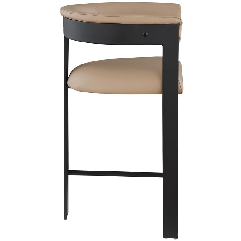 Meridian Furniture Romeo Tan Vegan Leather Counter Stool (Set of 2)