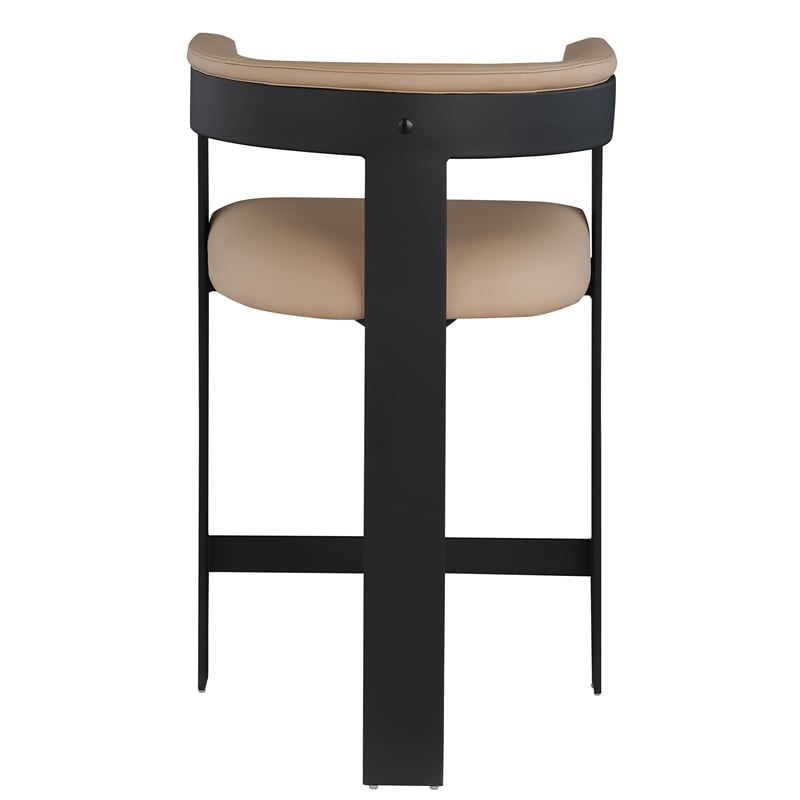 Meridian Furniture Romeo Tan Vegan Leather Counter Stool (Set of 2)