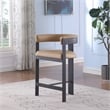 Meridian Furniture Romeo Tan Vegan Leather Counter Stool (Set of 2)