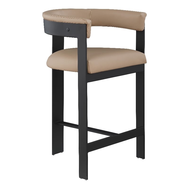 Meridian Furniture Romeo Tan Vegan Leather Counter Stool (Set of 2)