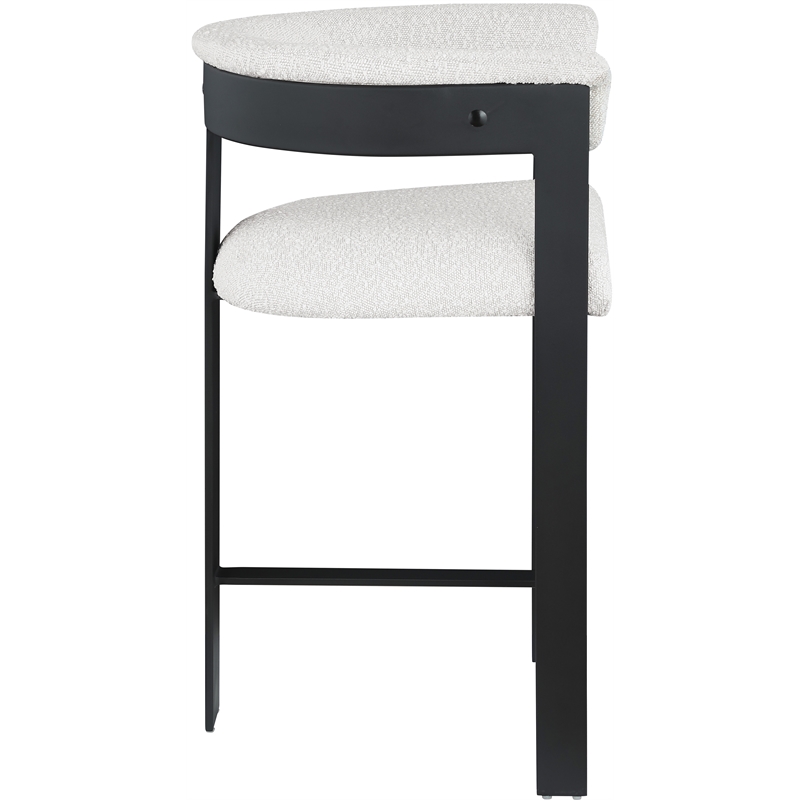 Meridian Furniture Romeo Cream Boucle Fabric Counter Stool (Set of 2)