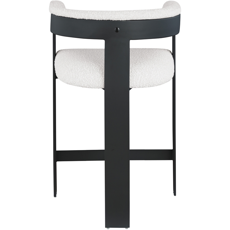 Meridian Furniture Romeo Cream Boucle Fabric Counter Stool (Set of 2)