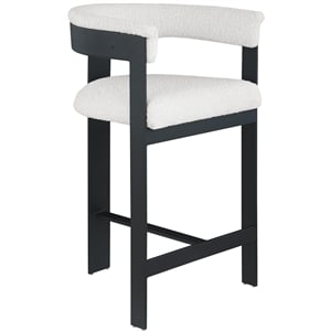 Meridian Furniture Romeo Cream Boucle Fabric Counter Stool (Set of 2)