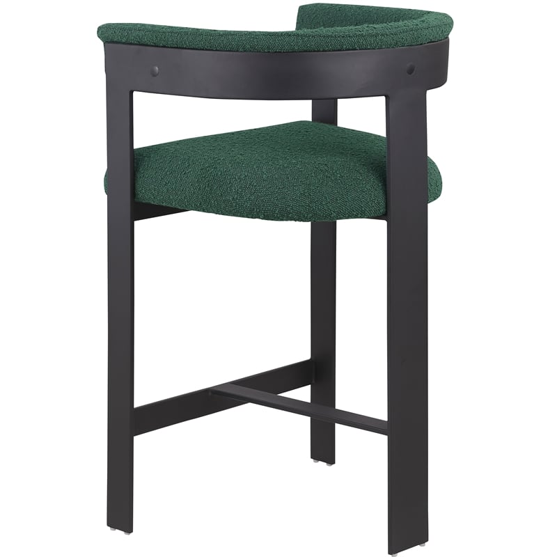 Meridian Furniture Romeo Green Boucle Fabric Counter Stool (Set of 2)