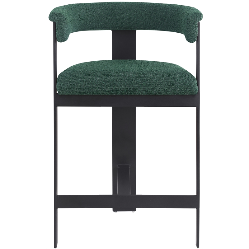 Meridian Furniture Romeo Green Boucle Fabric Counter Stool (Set of 2)