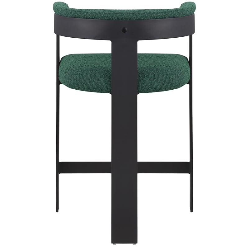 Meridian Furniture Romeo Green Boucle Fabric Counter Stool (Set of 2)