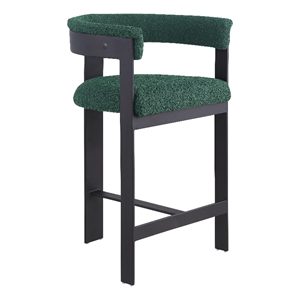 Meridian Furniture Romeo Green Boucle Fabric Counter Stool (Set of 2)